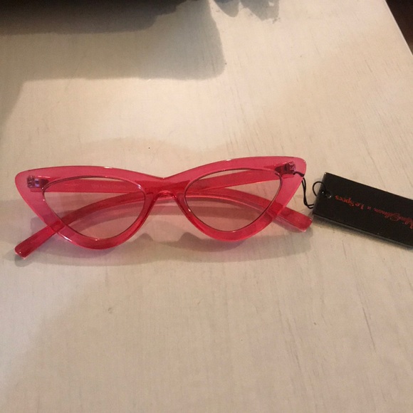 Le Specs “The Last Lolita” Crystal HotPink Glasses